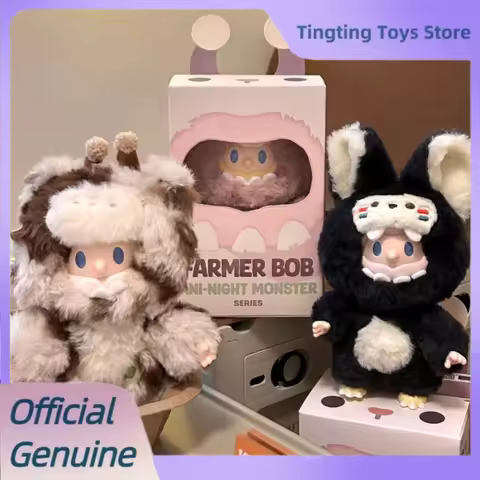 Genuine Farmer Bob Ani Night Monster Series Blind Box Bob V2 Vinyl Plush Mystery Box Cute Bag Pendan