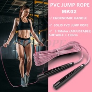 MK02 PVC SPEED JUMP ROPE LOMPAT TALI SKIPPING KIDS ADULT FITNESS EXERCISE WORKOUT TRAINING CROSSFIT 