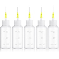 FJNATINH 30cc Needle Tip Glue Squeeze Bottle, Precision Tips Applicator Bottles, 5 Pack