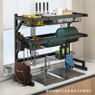 S-6💝Stainless Steel Kitchen Sink Storage Rack Countertop Multi-Functional Dish Rack Dish Draining Rack Sink Dish Storage