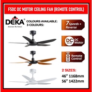 DEKA KRONOS F5DC 56" / 46" 7 SPEED BLACK / WHITE / WALNUT REMOTE CONTROL DC MOTOR CEILING FAN