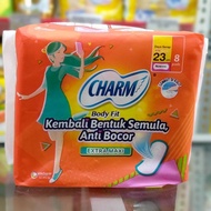 CHARM PEMBALUT BODY FIT EXTRA MAXI 23 CM 8 PADS / PEMBALUT WANITA CHARM NONWING