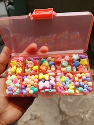 Set Mote Manik Manik Box manik manik Bonus Benang dan Gunting Benang 10 sekat