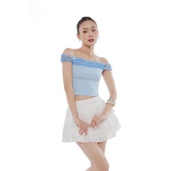 Elora Women's Off-Shoulder Blouse with Ruffles Bodycon Form GOÛT DE JUN