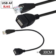 USB A Female to Network Cable RJ45 Male 8P Conversion Head RJ45 to USB AF Adapter Cable 0.3m