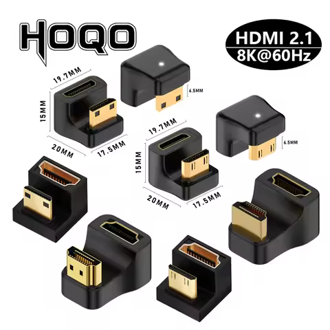 360 Degree Mini HDMI U-shaped Adapter 180 Mini HDMI Male to HDMI Female Angled 90 l Type Converter H