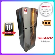 SHARP 280L J-TECH INVERTER 2 Door Fridge SJ285MSS Refrigerator Peti Sejuk Peti Ais 冰箱