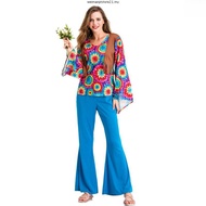 Adult Retro 60s 70s Hippie Love Peace Costume Cosplay Women Men Couples Halloween Purim Party Costum