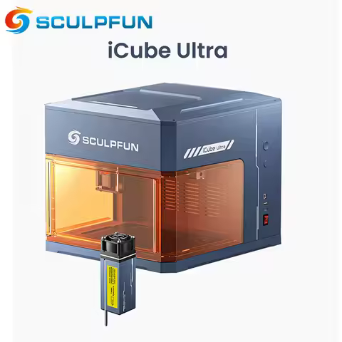 SCULPFUN ICube Ultra 12W Desktop Laser Engraver Fully Enclosed Laser Engraving Machine 150x150mm Wor