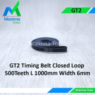 GT2 Timing Belt L 1000mm teeth 500T Width 6mm 2GT Close Loop W6