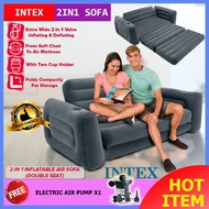 INTEX 66552 Pull-Out Sofa Inflatable Sofa Bed Double Square Foldable Multifunctional Comfortable Sur