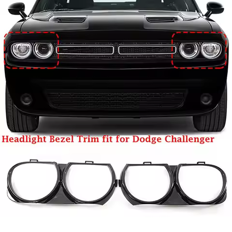1 Pair Front Headlight Lamp Bezel Grille Frame Trim for Dodge Challenger 2015-2021 68259053AB 682590