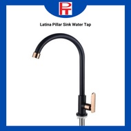 Latina Pillar Sink Water Tap Sus 304 Faucet (Matt Black & Rose Gold) 100% Authentic