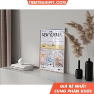 Tranh treo tường New Yorker Magazine1976 Saul Steinberg The New Yorker Poster View of the WorldRetro