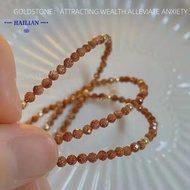 HAILIAN Natural Crystal Goldstone Bracelet Confidence Ambition Motivation Lucky Bracelet 金沙石 68