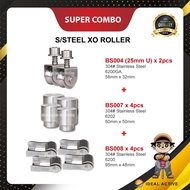 S/STEEL XO ROLLER COMBO (25MM U) BS004/BS007/BS008