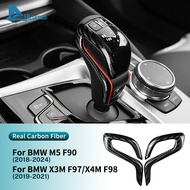 AIRSPEED 2019-2021 BMW F97 F98 Gear Shift Knob Side Trim Strips Hard Carbon Fiber Interior Modificat