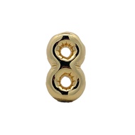SilverWorks Stainless Steel Goldplated Bubble Charm Number 8 C5160