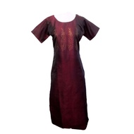 PLUS SIZE PURE RAW SILK LONG KURTI TOPS WITH STONE WORK. (Short Sleeve) (2XL --5XL)