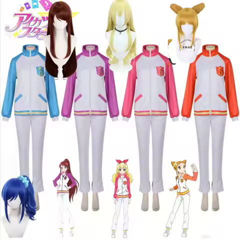 Aikatsu Ichigo Hoshimiya Aoi Kiriya Otome Arisugawa Full Set Cosplay Costume Multi-color Training Un