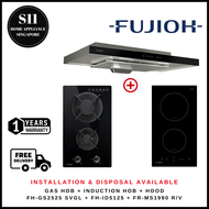 FUJIOH FH-GS2525 SVGL DOMINO GAS HOB 2 BURNERS + FH-ID5125 DOMINO INDUCTION HOB + FR-MS1990 R/V 900MM SUPER SLIM COOKER HOOD - 1 YEAR WARRANTY! FREE TIGER RICE COOKER w T&amp;C*