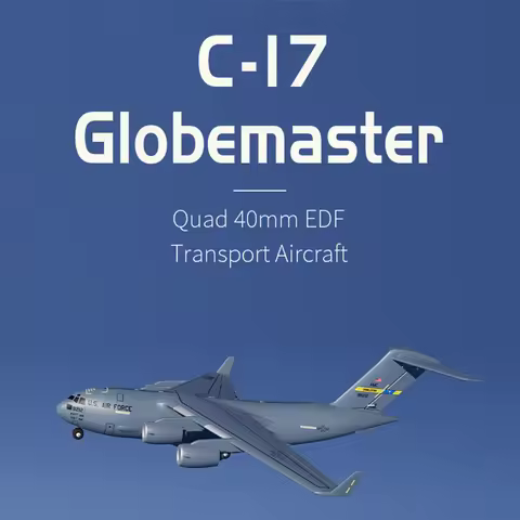 XFly Model Four-Engine-40mm C17 Transport Aircraft Electric Model Aircraft Power Sound Wave Restore 