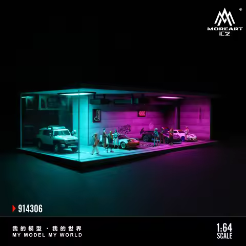 TimeMicro&MoreArt 1:64 Future Neon-themed light Edition Assembly Display scene