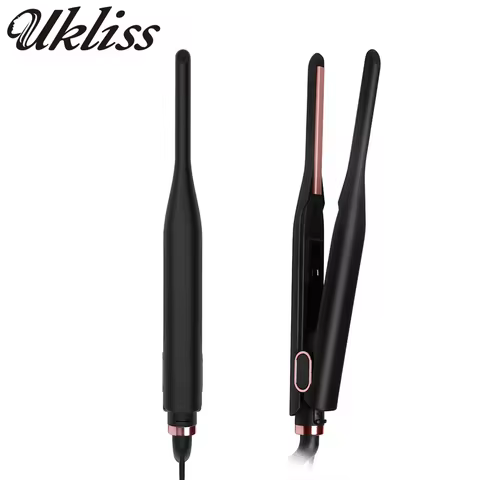 Small Flat Iron for Short Hair, Temperature Adjustable Pencil Flat Iron Fast Heat Up, 3/10 Inch Bear