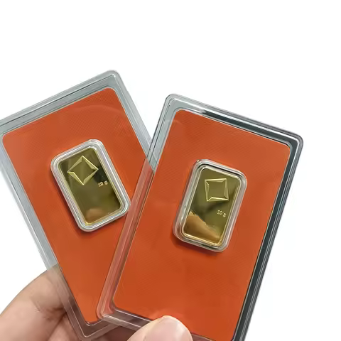 Copper Bar 1g/2.5g/10g/20g/1oz/50g Non Magnetic Swiss Gold Plated Bar With Independent Serial Number