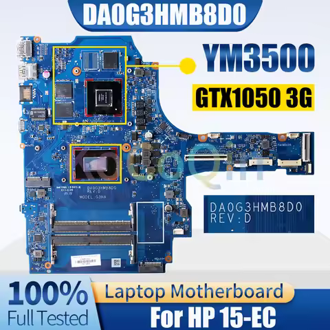 For HP 15-EC Notebook Mainboard DA0G3HMB8D0 YM3500 N17P-G0-K1-A1 GTX1050 3G L71928-601 Laptop Mother