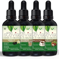 Stevia Liquid Drops Coffee Classics Bundle - 4 Flavours (Vanilla, Irish Cream, Cappuccino, Hazelnut)