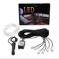 Lampu Interior Mobil LED Neon RGB Ambient Light Fiber Optik Kit dengan Kontrol Nirkabel Aplikasi Lam