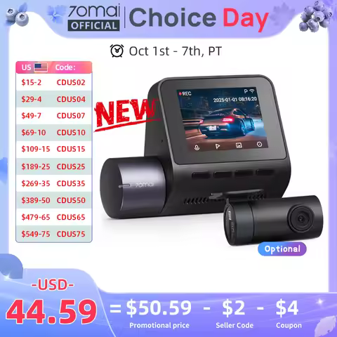 New 70mai Dash Cam A410 1440P 2.5K Image F1.55 Dual-Channel Supported GPS Night Vision 24H Parking U