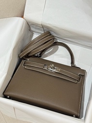 Hermes Mini Kelly 2 Etoupe GHW K