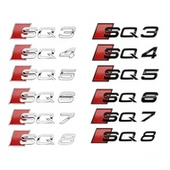 Car ABS Letter Emblem Fender Trunk Rear Sticker Accessories For Audi SQ3 SQ5 SQ8 SQ7 Sline A3 A4 Q3 
