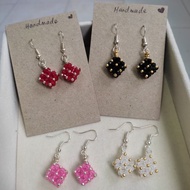 Diamond Beaded Earrings/Subang Manik Diamond/Handmade Earrings