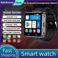 Rainbuvvy 4G Android Smartphone Watch Quad Core 2.64inch 4GB RAM 64GB ROM Large Memory With HD Camer