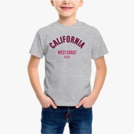 BAJU BUDAK CALIF0RNIA WEST COAST UNISEX SHORT SLEEVE T-SHIRT 100% COTTON 1-14YEAR PREMIUM QUALITY 19