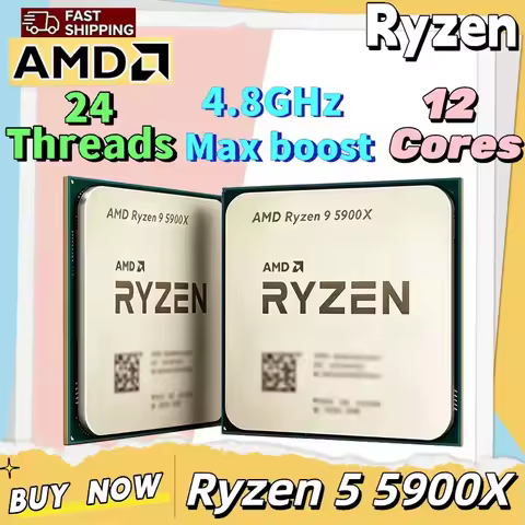 AMD Ryzen 9 5900X Loose Desktop CPU 12-Core 24-Thread L2 L3 Cache Socket AM4 Unlocked Gaming Process