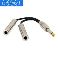 0.2m Long 6.35mm Jack Male to 2 1/4" Mono Female Audio Y Splitter Cable