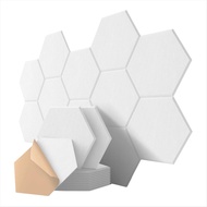 12 Pack Hexagon Acoustic Panels 12in X 10in X 0.4in Soundproof Wall Panels Self-Adhesive for Recordi