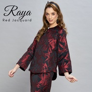 Loveaisyah Kedah Jacquard leaf Black Red Modern Baju Kurung Hari Raya
