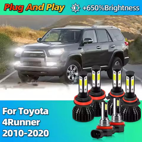 2/6Pcs 180W Car Headlight HB3 H11 Auto LED Lamp Fog Light Bulb H8 6000K For Toyota 4Runner 2010 2011