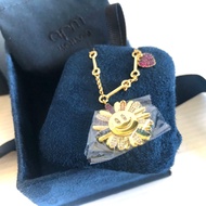 Pre-loved apm MONACO Gold Plated on Silver Smiley Sunflower Necklace