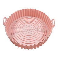 粉紅色 20cm 圓形 空氣炸鍋矽膠烤盤 食品級矽膠耐高溫烘焙托盤 矽膠內襯烤墊