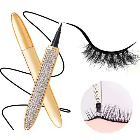 REDSIREN 2 in 1 Lash Glue & Eyeliner Waterproof Long Lasting self adhesive Glue False Eyelashes Blac