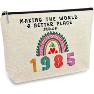 ancpeany 40th Birthday Gifts for Women, Her, 40th Birthday Decorations Makeup Bags, 1985 Anniversary