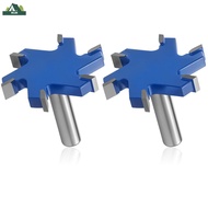 2Pcs Flattening Router Bit 6 Flute Efficient Surfacing Router Bit Rustproof Slab Flattening Router B