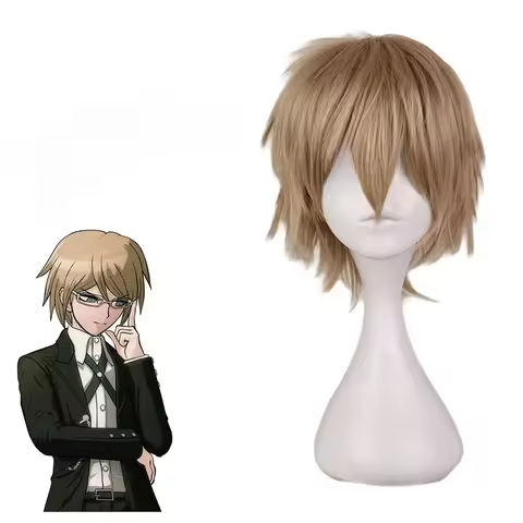 Anime Danganronpa Byakuya Togami Cosplay Dark Blonde Wig Short Wig Dangan Ronpa Byakuya Synthetic Ha