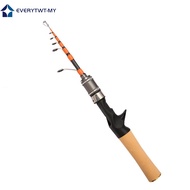 [EVERYTWT]1.5m Spinner Casting telescopic carbon Fishing Rod UL Horse Mouth Rod 2-6lb